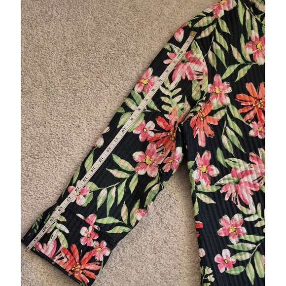 Appleseed's 100% Cotton Floral/Leaf Print Reversible Quilted Jacket P/XL EUC - Picture 6 of 9